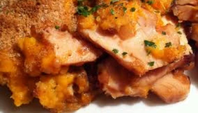 Parmentier de poulet persillé aux patates douces