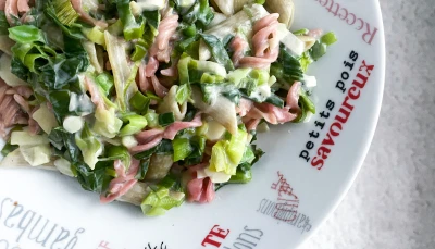 Pasta crémeuses aux poireaux