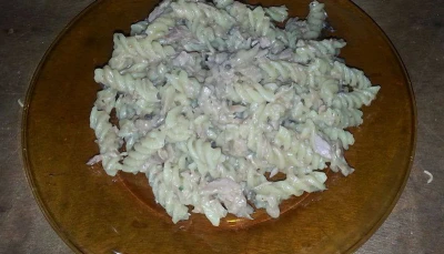 Pâtes à la crème de champignon et au thon