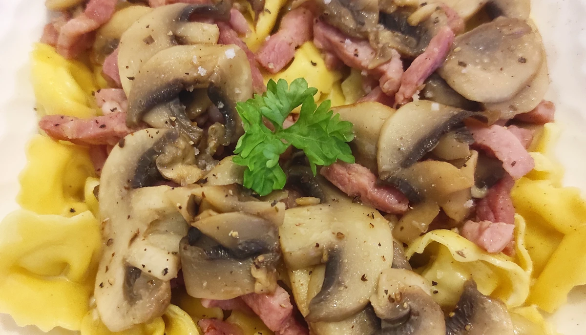 Pâtes au champignons et lardons