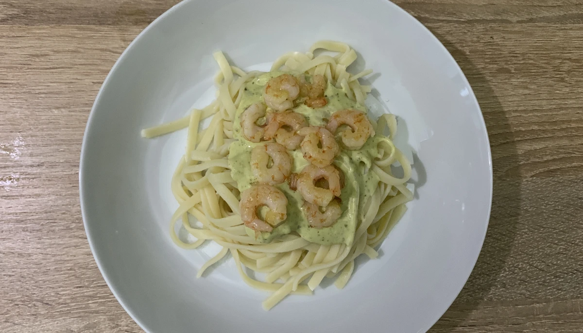 Pâtes au Pesto et crevettes