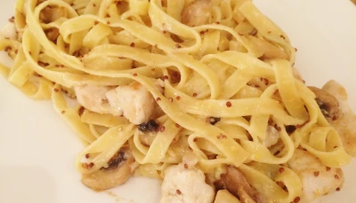 Pâtes au Poulet - Champignon - Moutarde