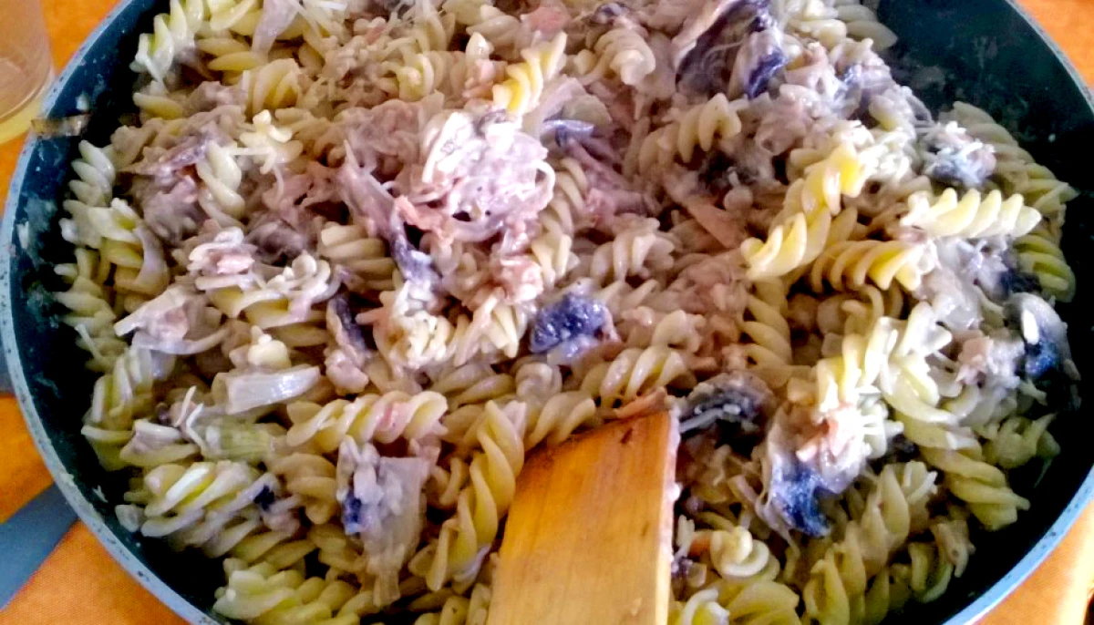 Pâtes au saumon et aux champignons