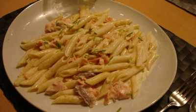 Pâtes au saumon fumé