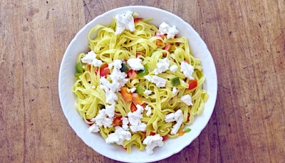Pâtes aux poivrons et au chèvre