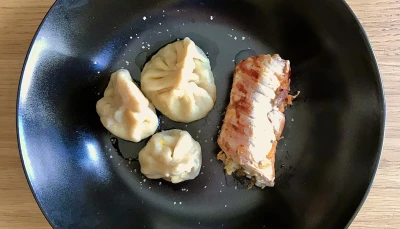 Pâtes et veau fourrés aux champignons et carottes