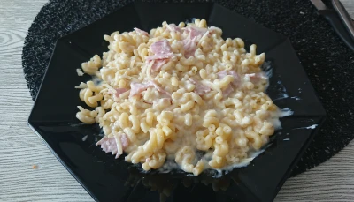 Pâtes jambon comté sauce poivre