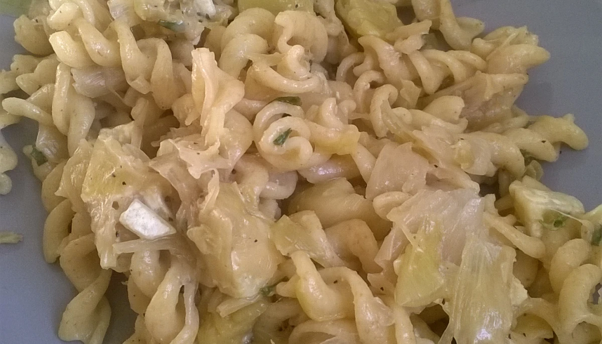 Pâtes poireaux chèvre