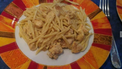 Pâtes Poulet-curry-miel