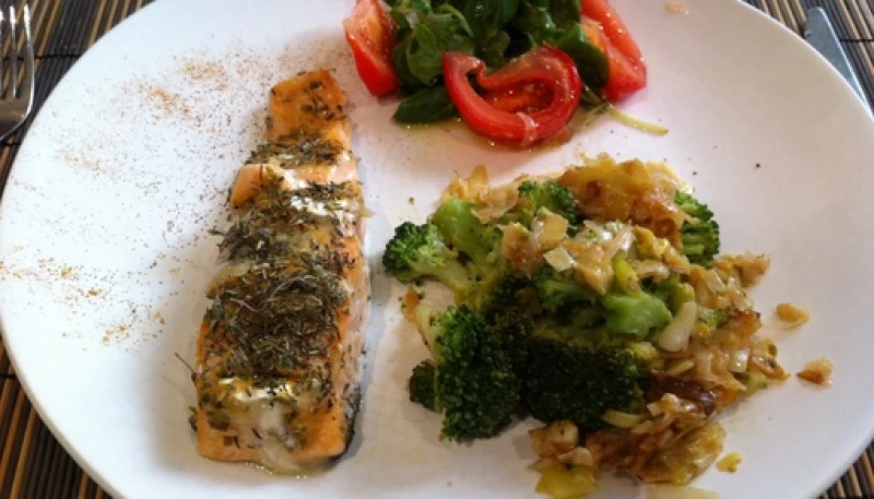 Pavé de saumon au chèvre / moutarde