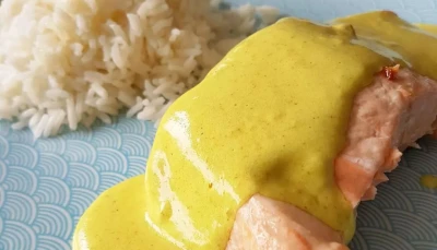 Pavé de saumon sauce aux épices