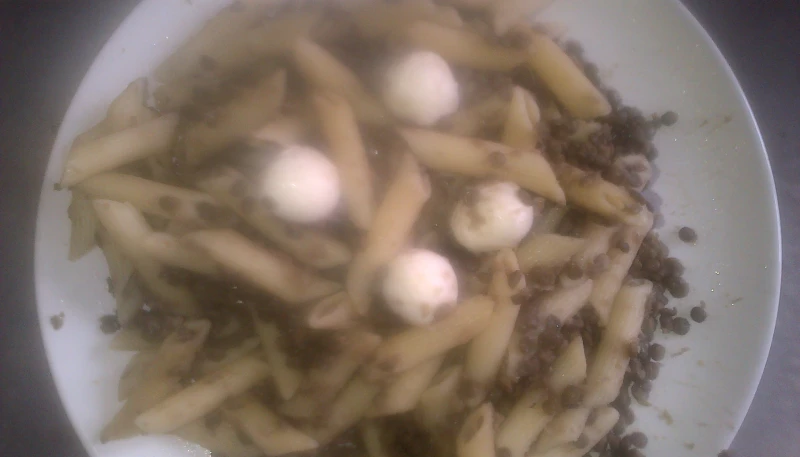 Pennes (pâtes) aux Lentilles