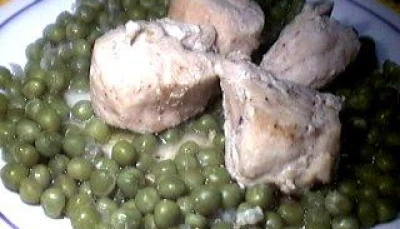 petit pois du sud au beurre et sa viande