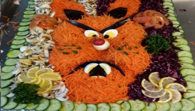 Pièce ludique de crudité en forme de lapin !