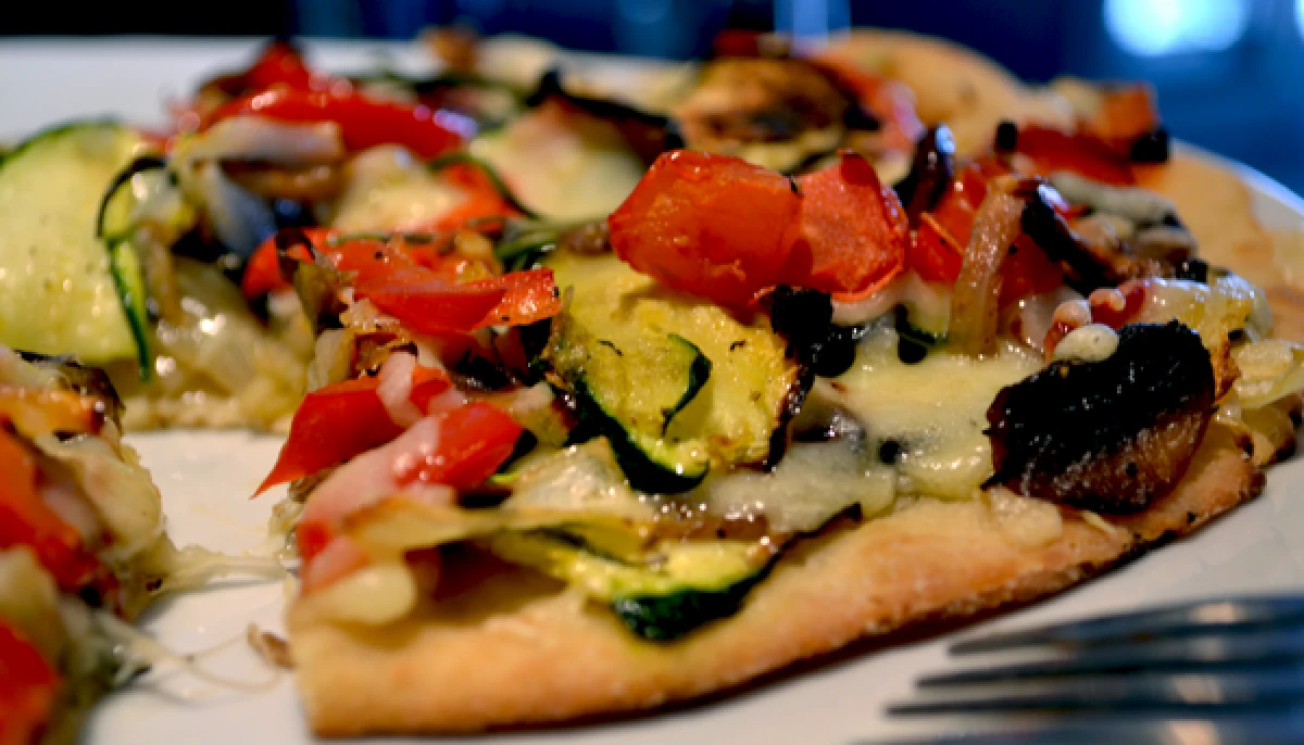 Pizza aux légumes croquants