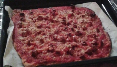 Pizza knakis et poivrons pour petits et grands