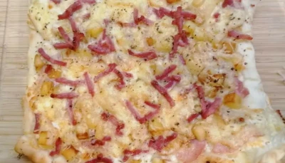 Pizza maison façon Flammekueche