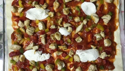 Pizza poulet-poivrons