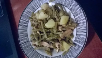 Poêlée haricots patates champi