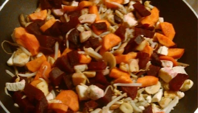 Poélée protéinée et colorée