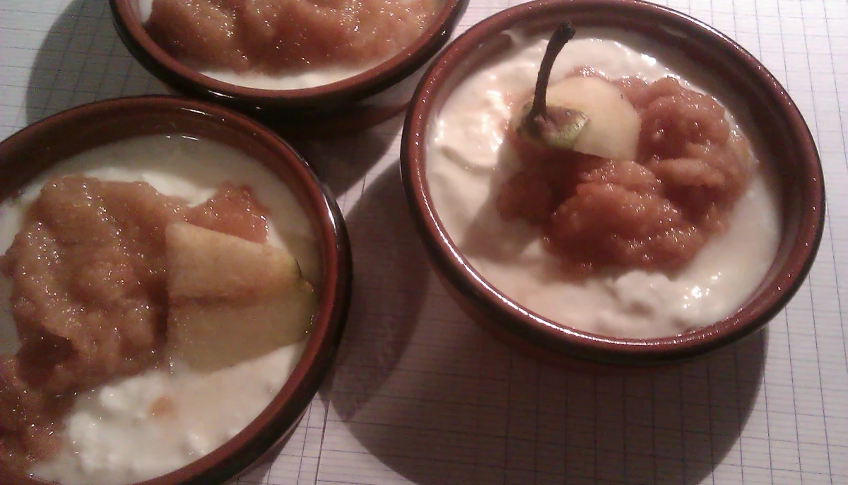 Poires aux petits-suisses