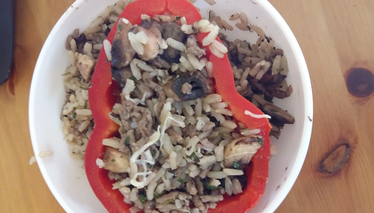 poivron farcis au riz complet