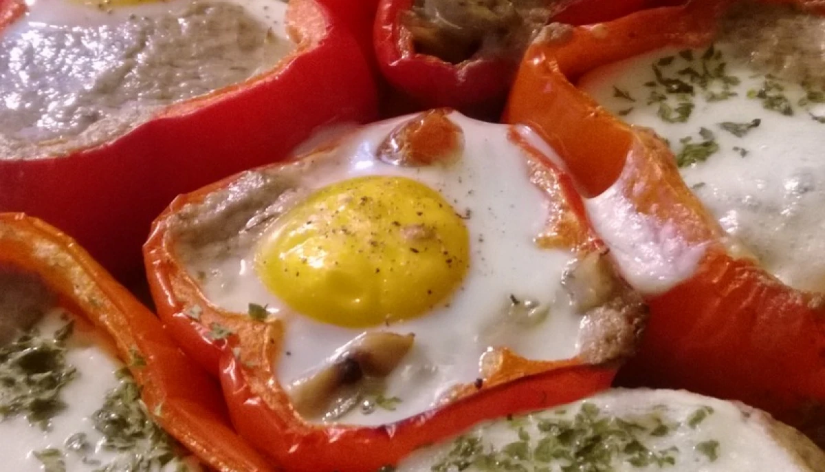 Poivrons fourrés à la crème champignon