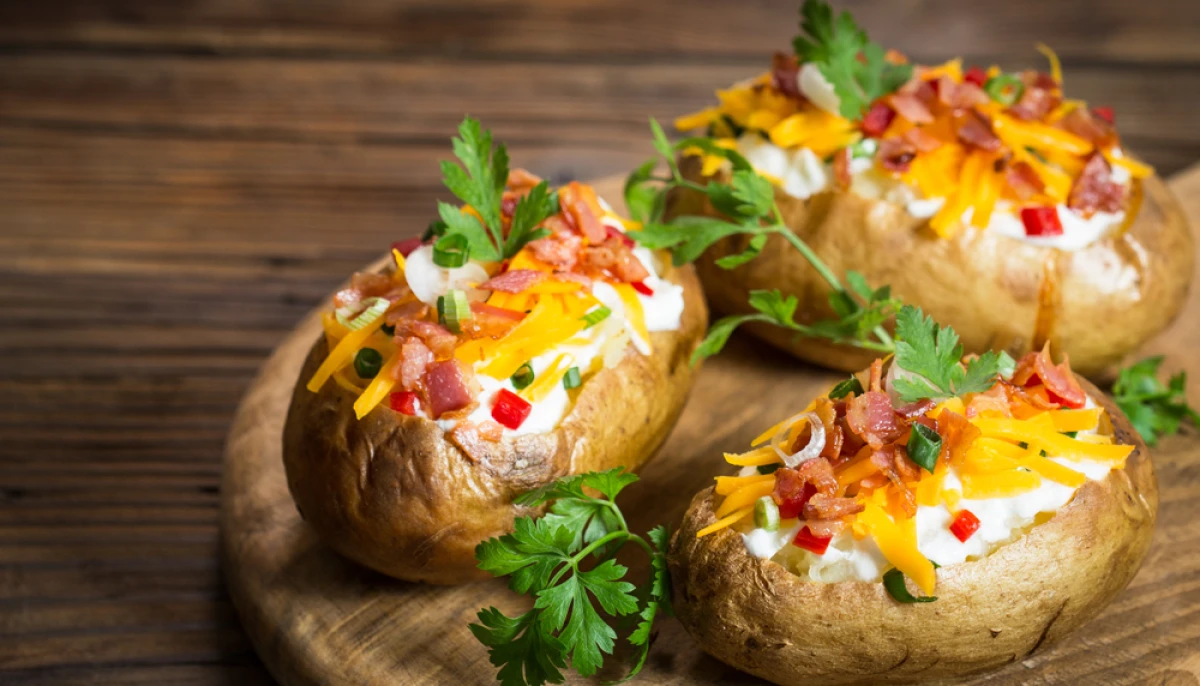 Pommes de terre farcie au cheddar et bacon