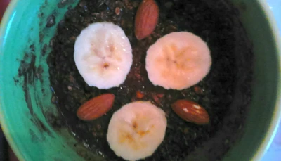 Porridge cacao banane amandes !