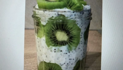 Porridge jar Kiwi-graines de chia