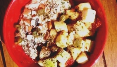 Porridge salé et wok de courgettes !