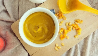 Potage sucré à la courge et aux carottes