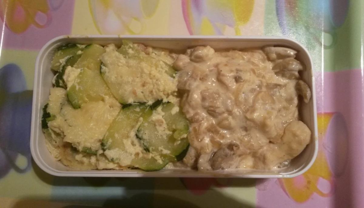 Poulet à la crème, aux oignons et aux champignons