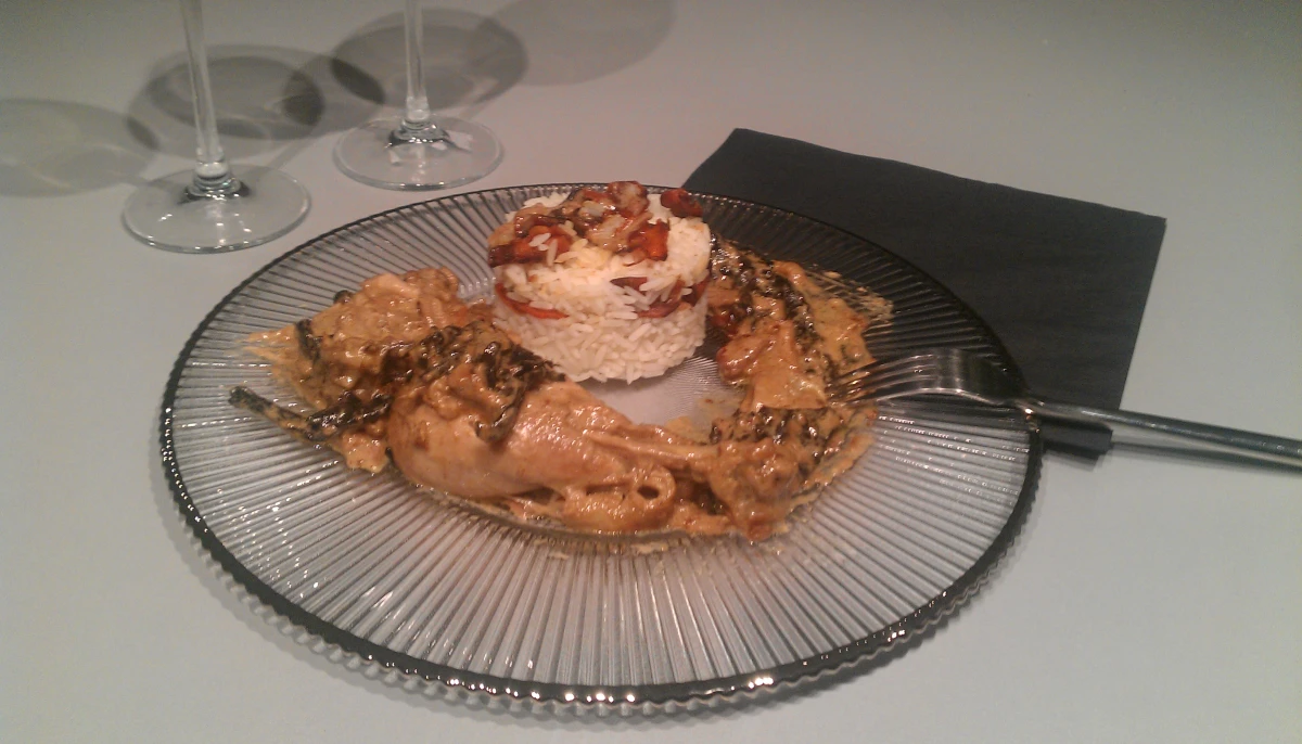 Poulet à la crème et aux trompettes de la mort