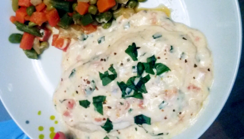 Poulet a la crème tomate et basilic