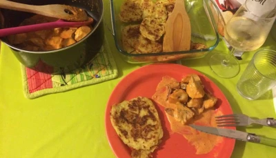 Poulet au chorizo et ses Röstis de Pommes de terre