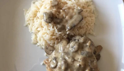 Poulet aux champignons à la crème