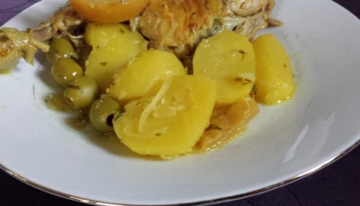 Poulet aux olives vertes ( recette Marocaine