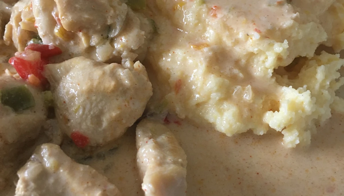 Poulet aux poivrons et lait de coco