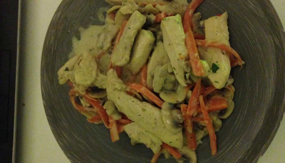 Poulet carottes et champignons