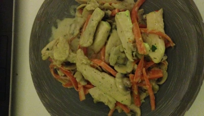Poulet carottes et champignons