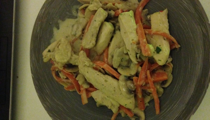 Poulet carottes et champignons
