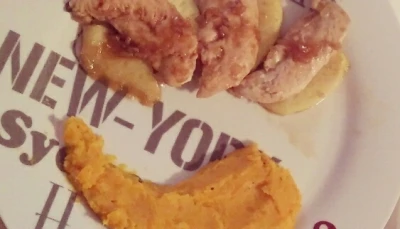 Poulet miel cannelle, et pommes