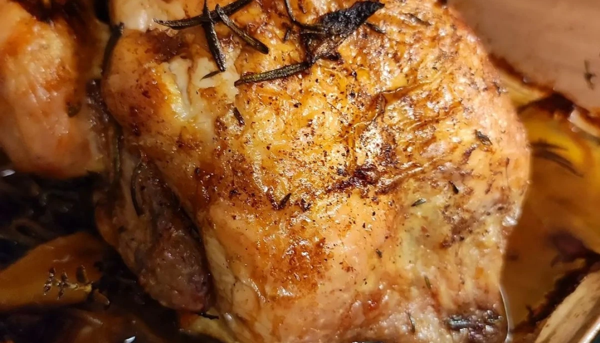 Poulet Rôt purée patates douce curry