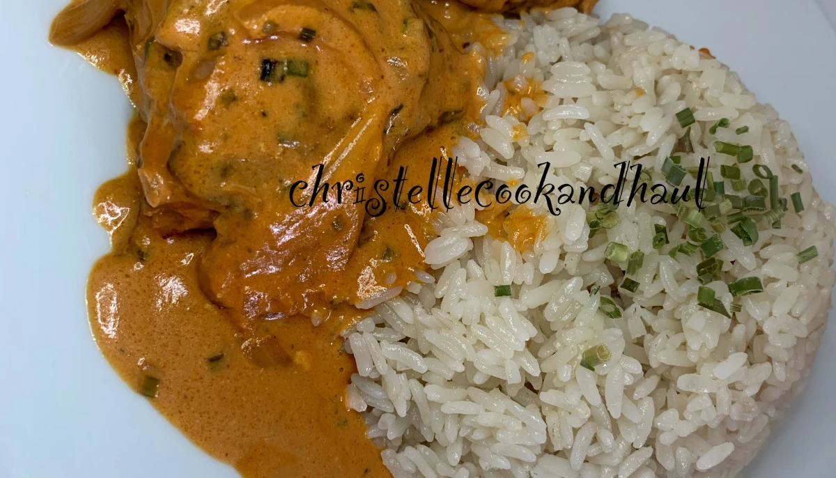 Poulet tandoori en sauce et riz coco