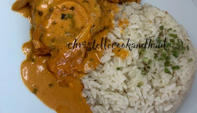 Poulet tandoori en sauce et riz coco