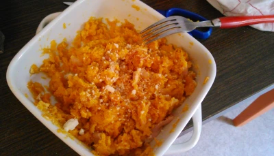 Purée de patate douce au parmesan