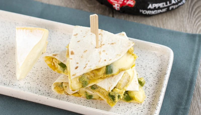 Quesadillas de poulet curry au reblochon