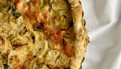 Quiche aux poireaux & saumon