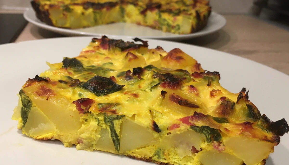 Quiche sans pâte poireaux-pommes de terre-lardons